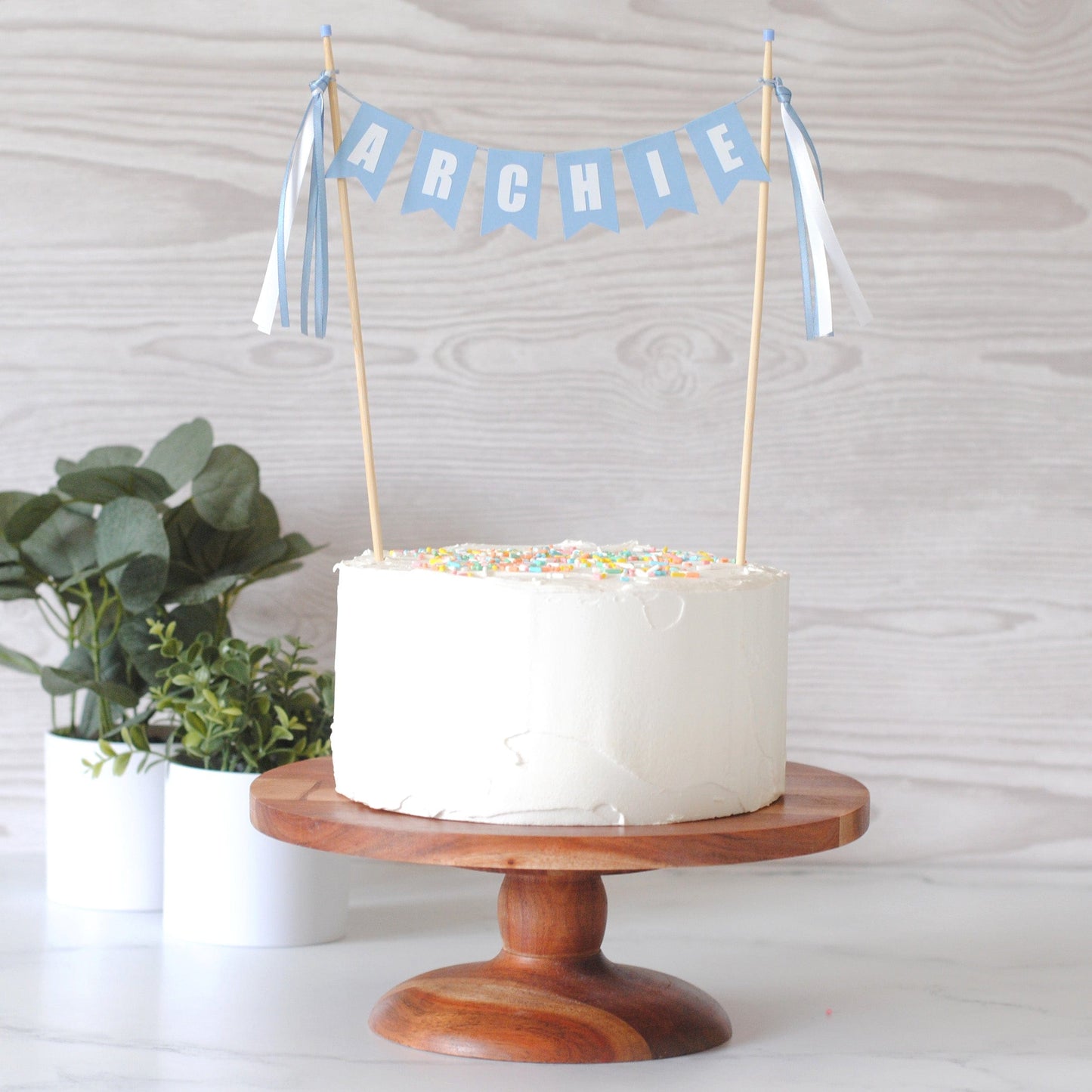light blue name cake topper for boys birthday cake | personalized cake toppers by Avalon Sunshine