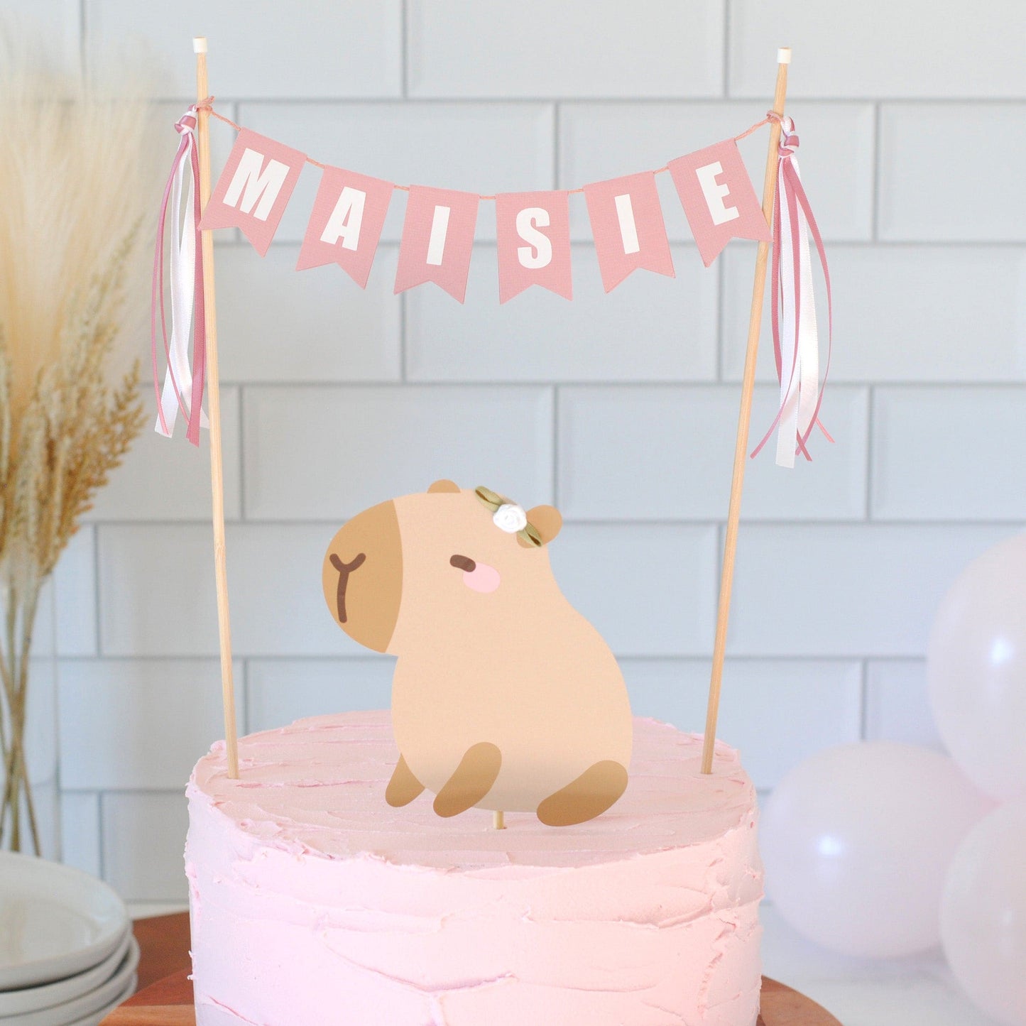 Capybara Girl Cake Topper