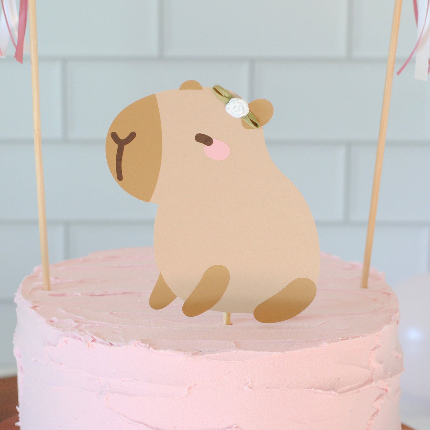 Capybara Girl Cake Topper