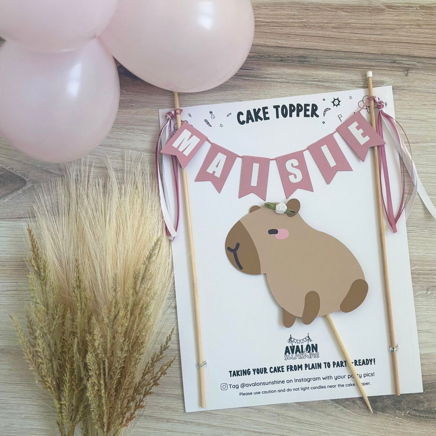 Capybara Girl Cake Topper