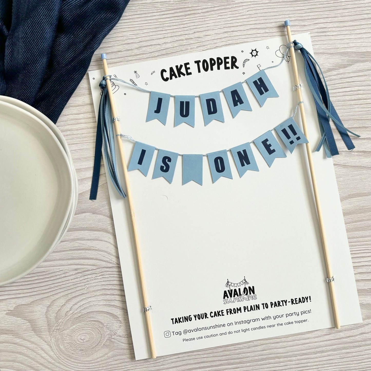 first birthday cake topper with name | personalized cake toppers by Avalon Sunshine