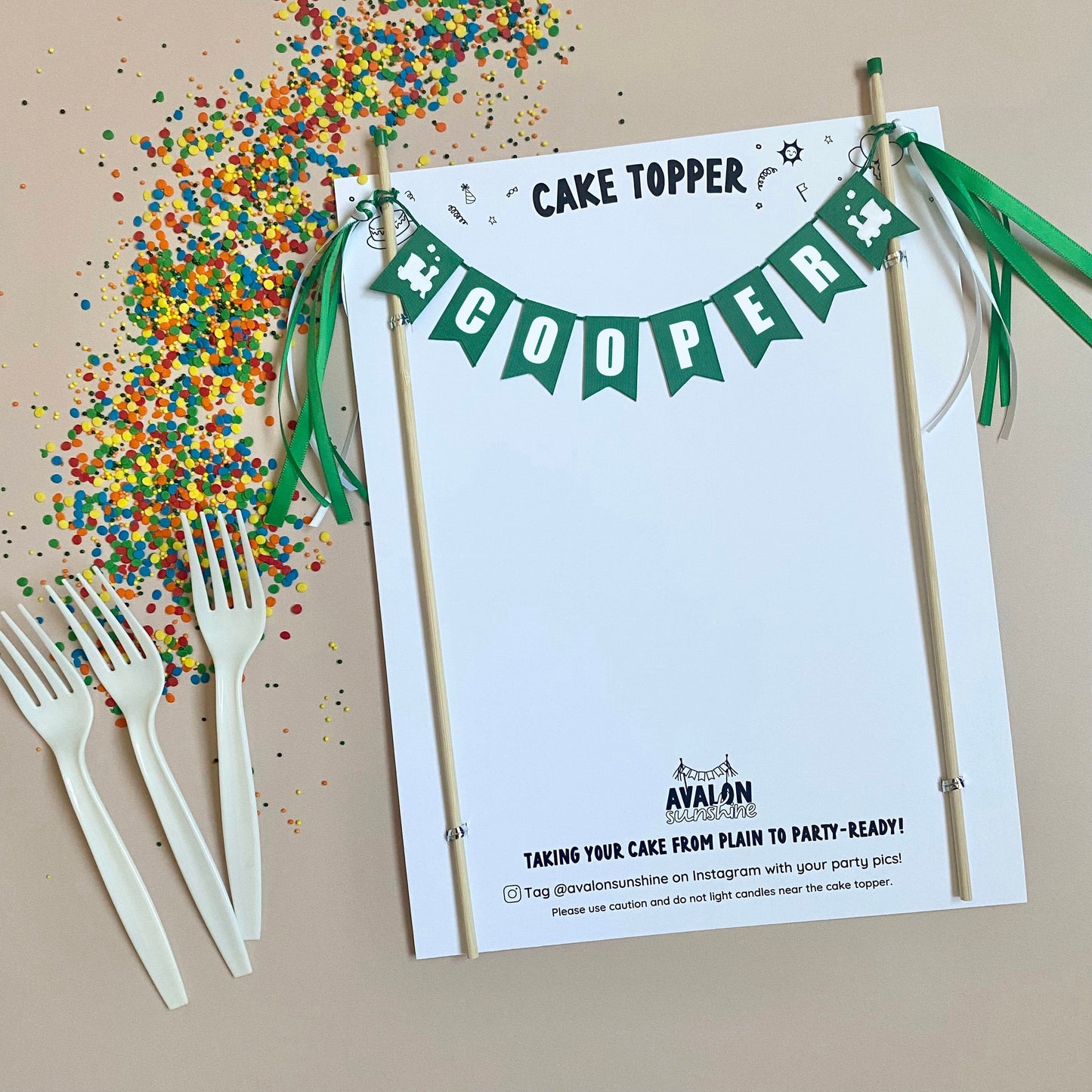green name cake topper with train theme for kids birthday cake | personalized cake toppers by Avalon Sunshine