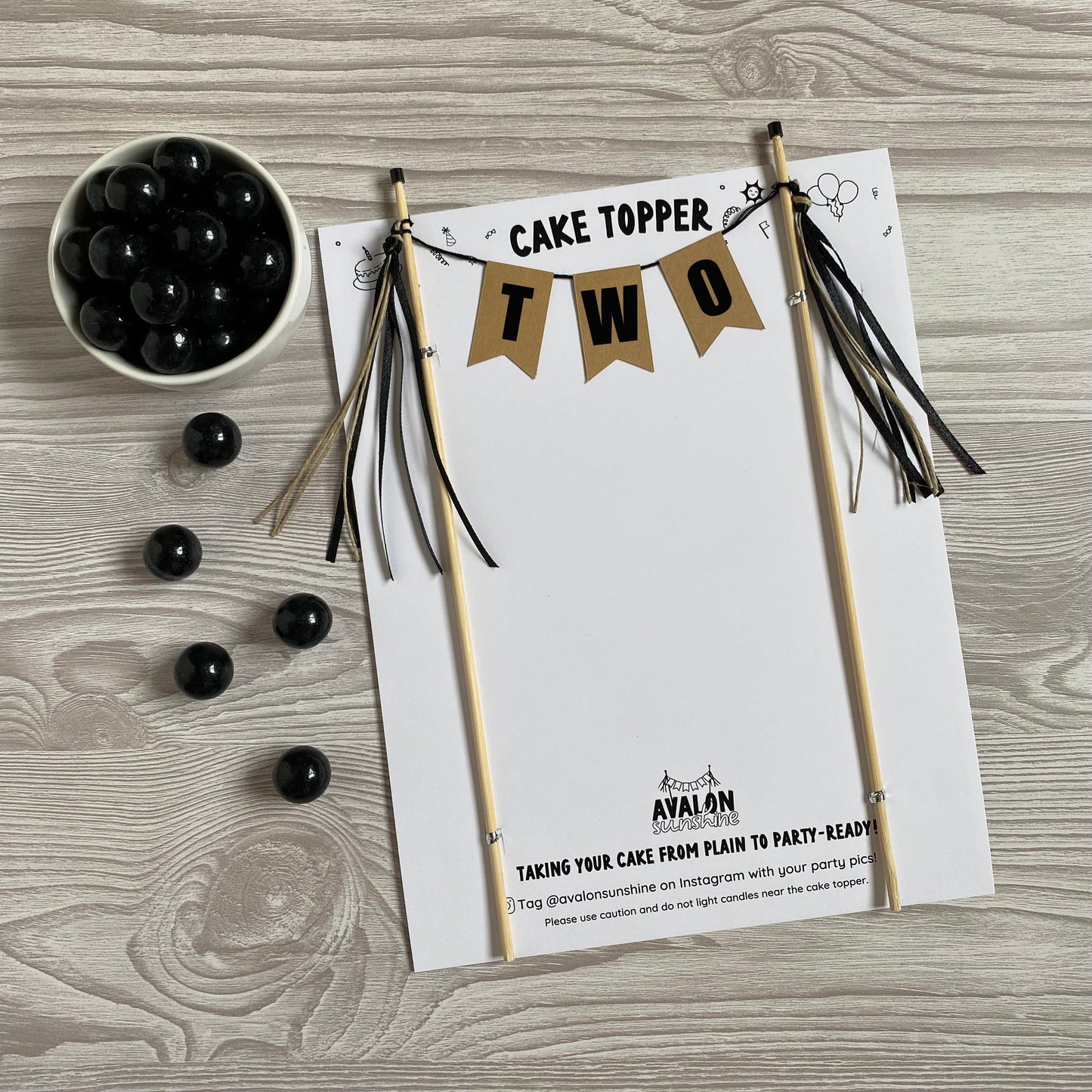 TWO cake topper for 2nd birthday cake neutral colors | cake toppers by Avalon Sunshine