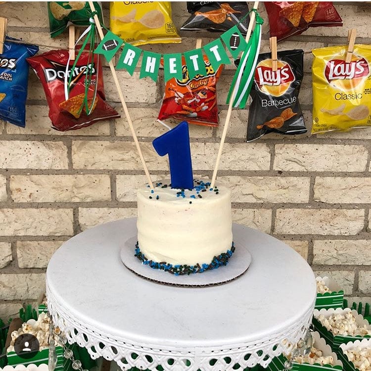 1st birthday cake topper for football theme birthday party
