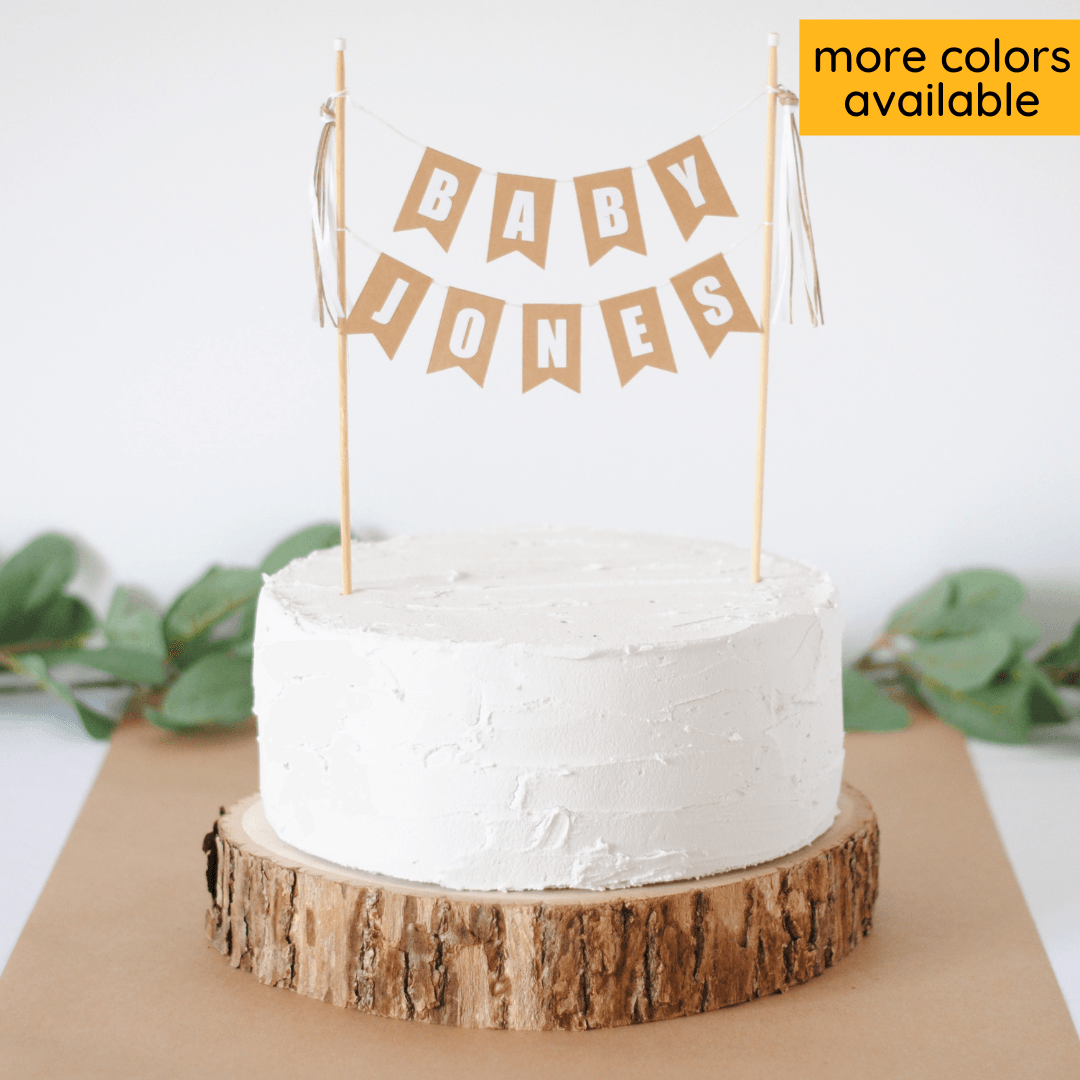 personalized baby shower cake topper gender neutral color