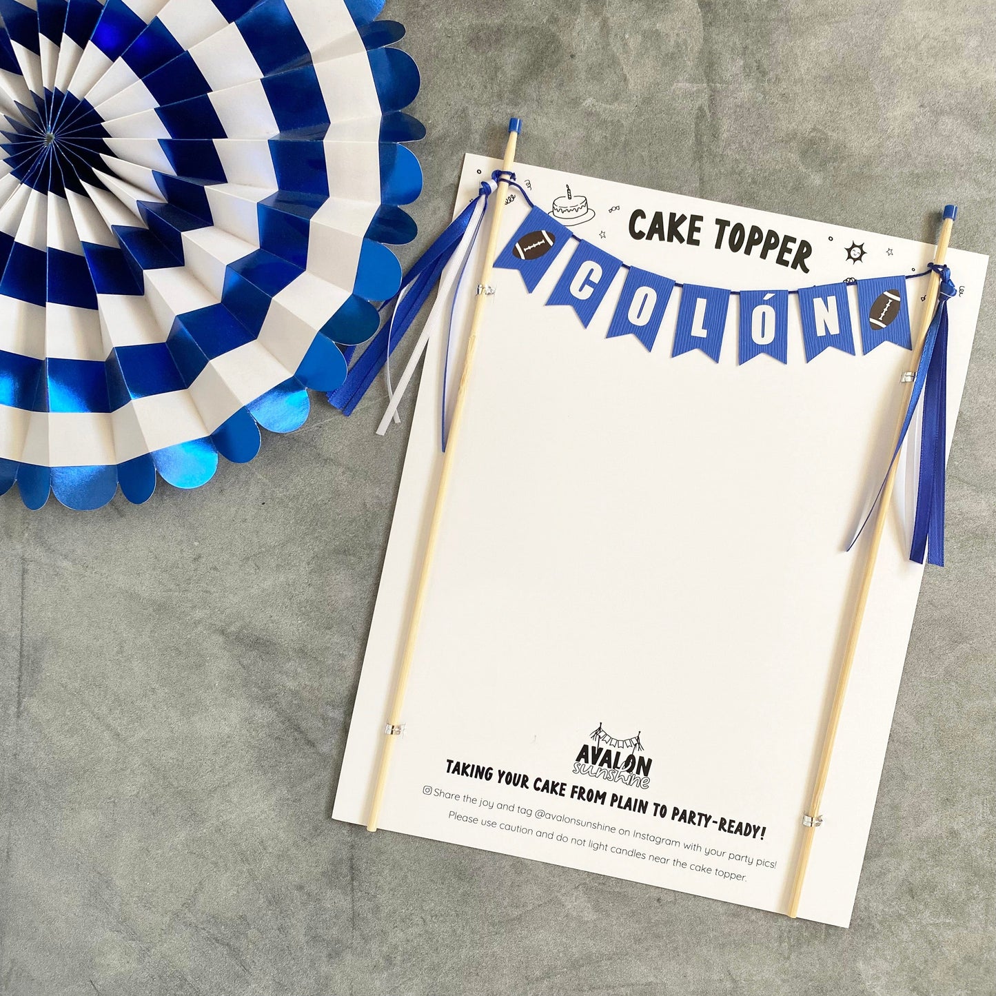 football birthday cake topper for kids personalized with name