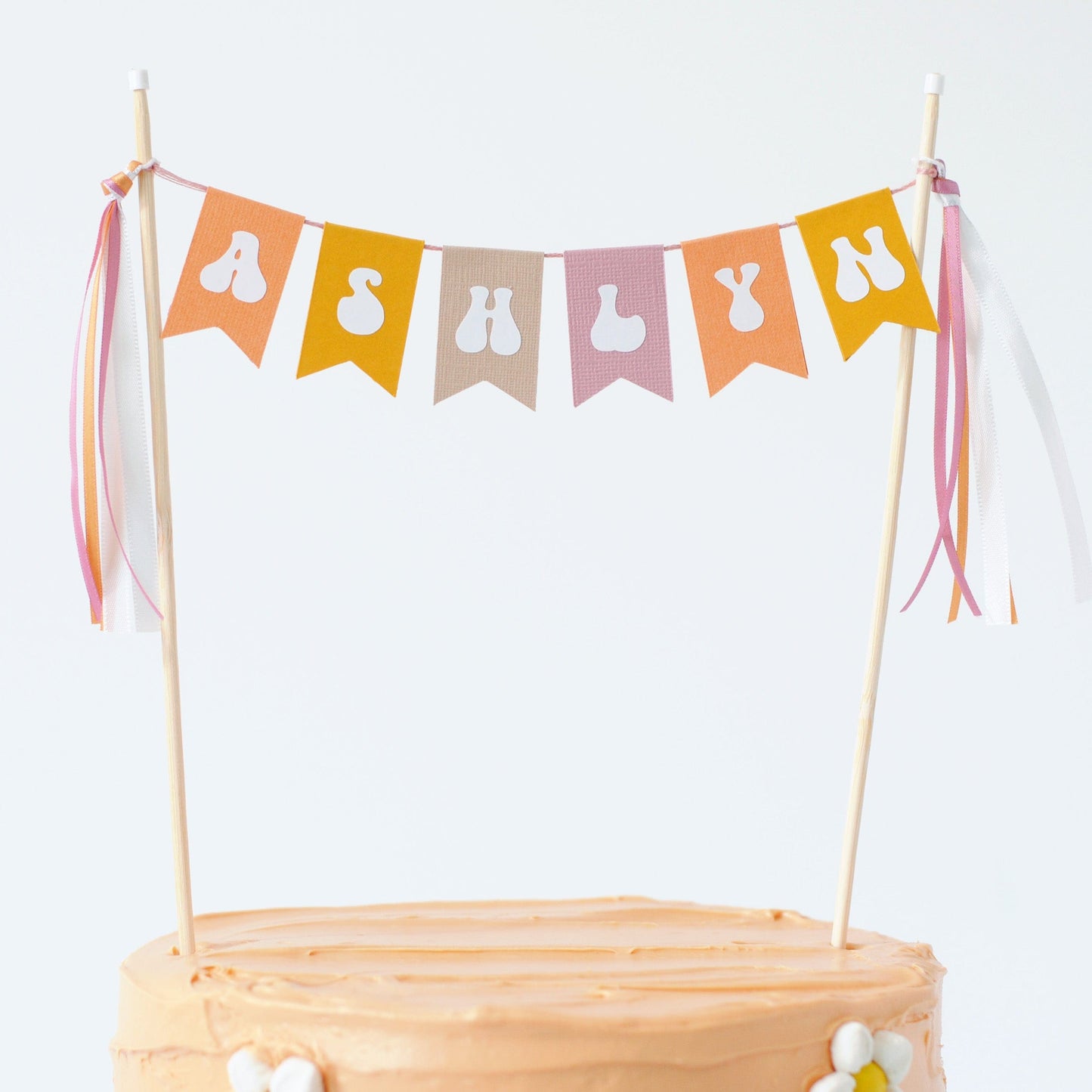Groovy Retro Name Cake Topper