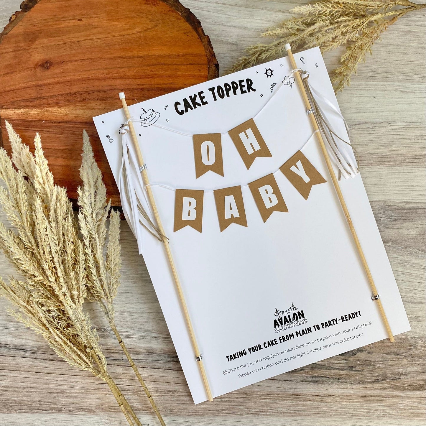 OH BABY theme baby shower cake topper neutral color | cake toppers by Avalon Sunshine