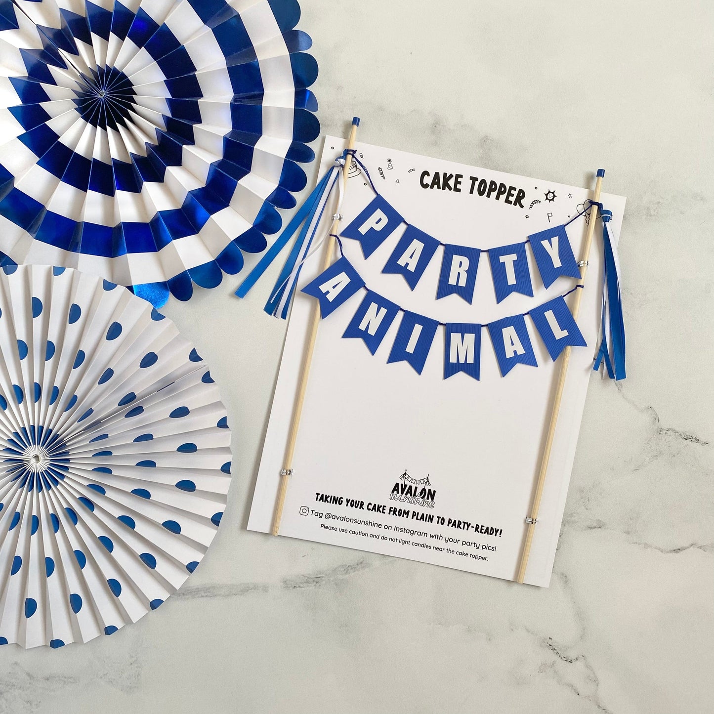 PARTY ANIMAL cake topper royal blue | Avalon Sunshine cake topper