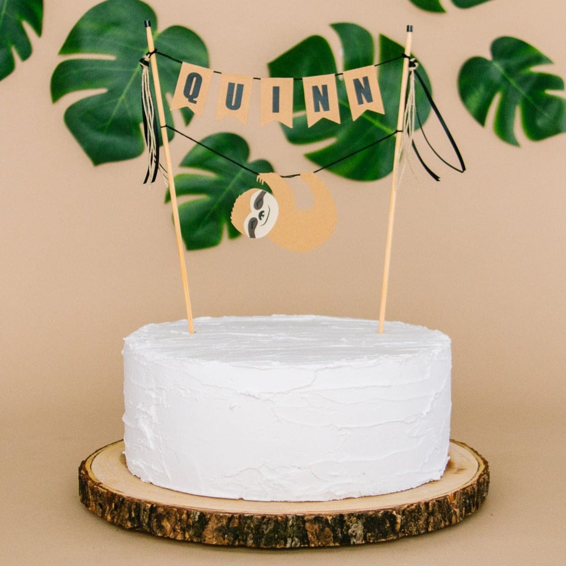 sloth birthday cake topper personalized with name | Avalon Sunshine Cake Topper