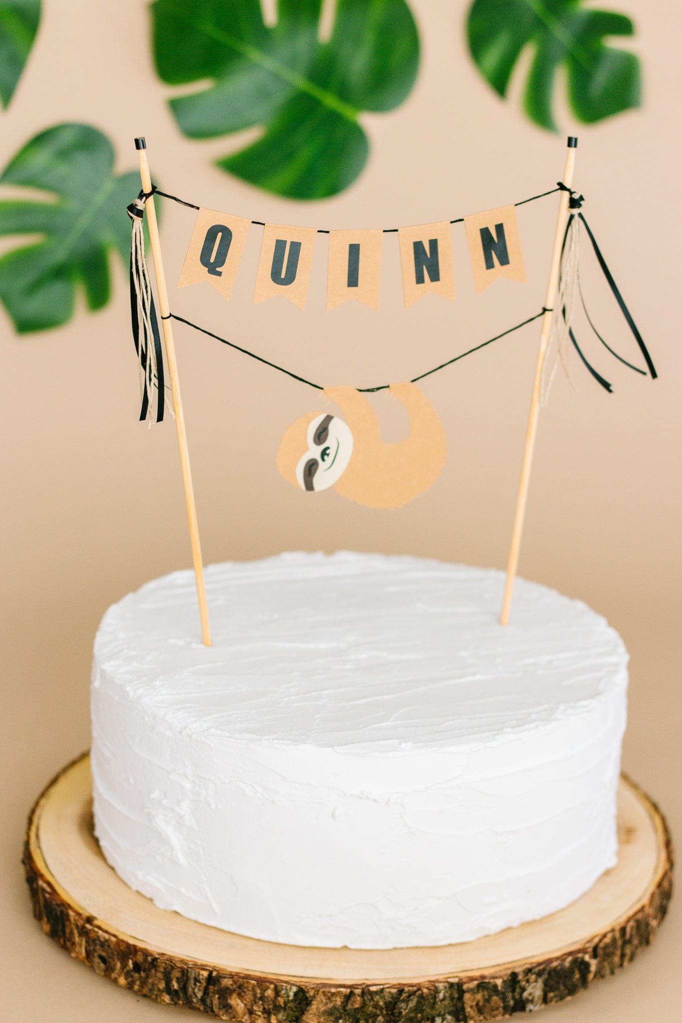 sloth birthday cake topper | personalized cake topper made by Avalon Sunshine