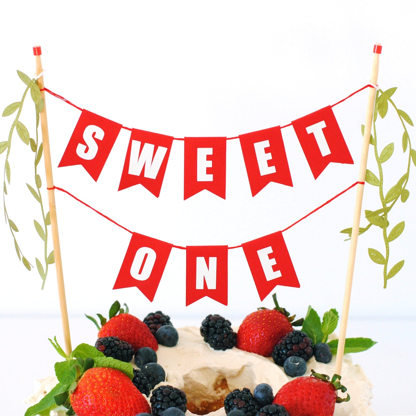 Red Berry Theme 1st birthday cake topper | Sweet ONE Theme | cake topper made by Avalon Sunshine