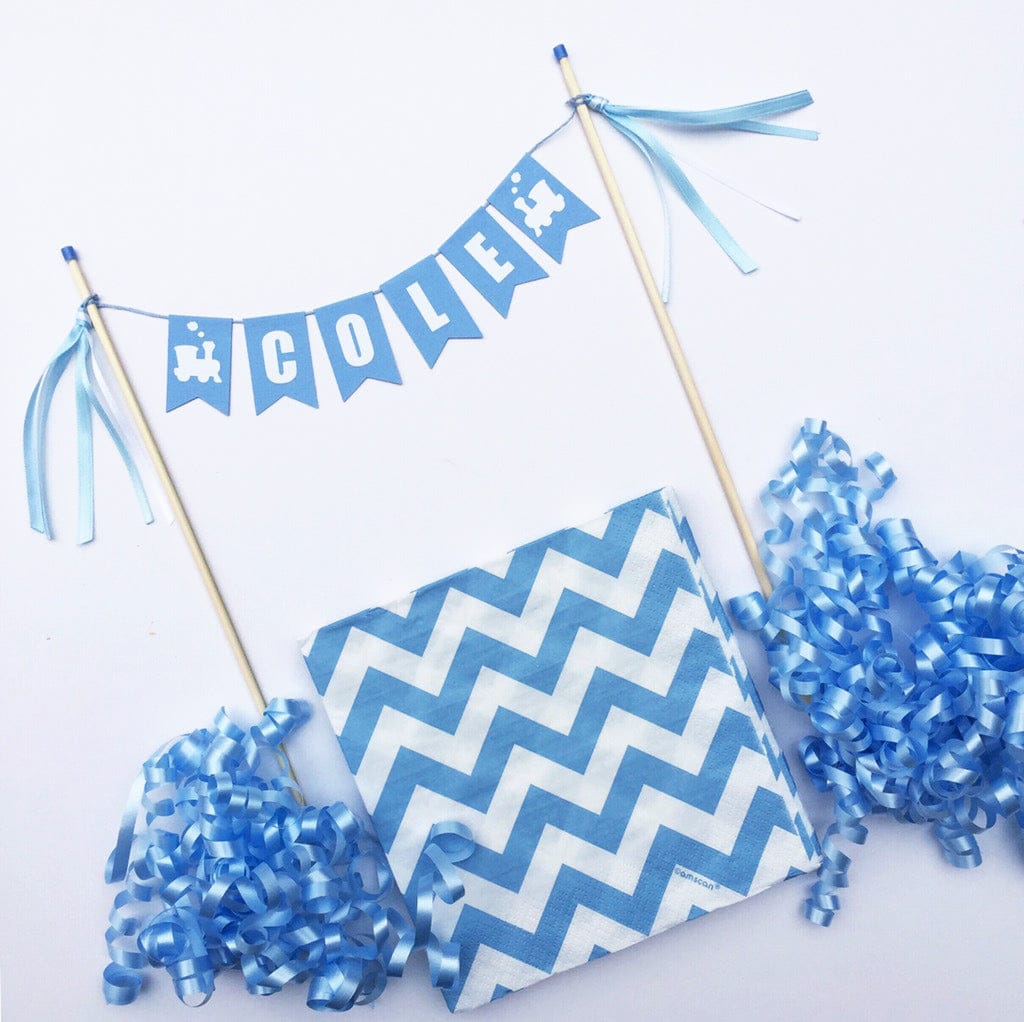 light blue train birthday cake topper | Personalized Cake Toppers by Avalon Sunshine