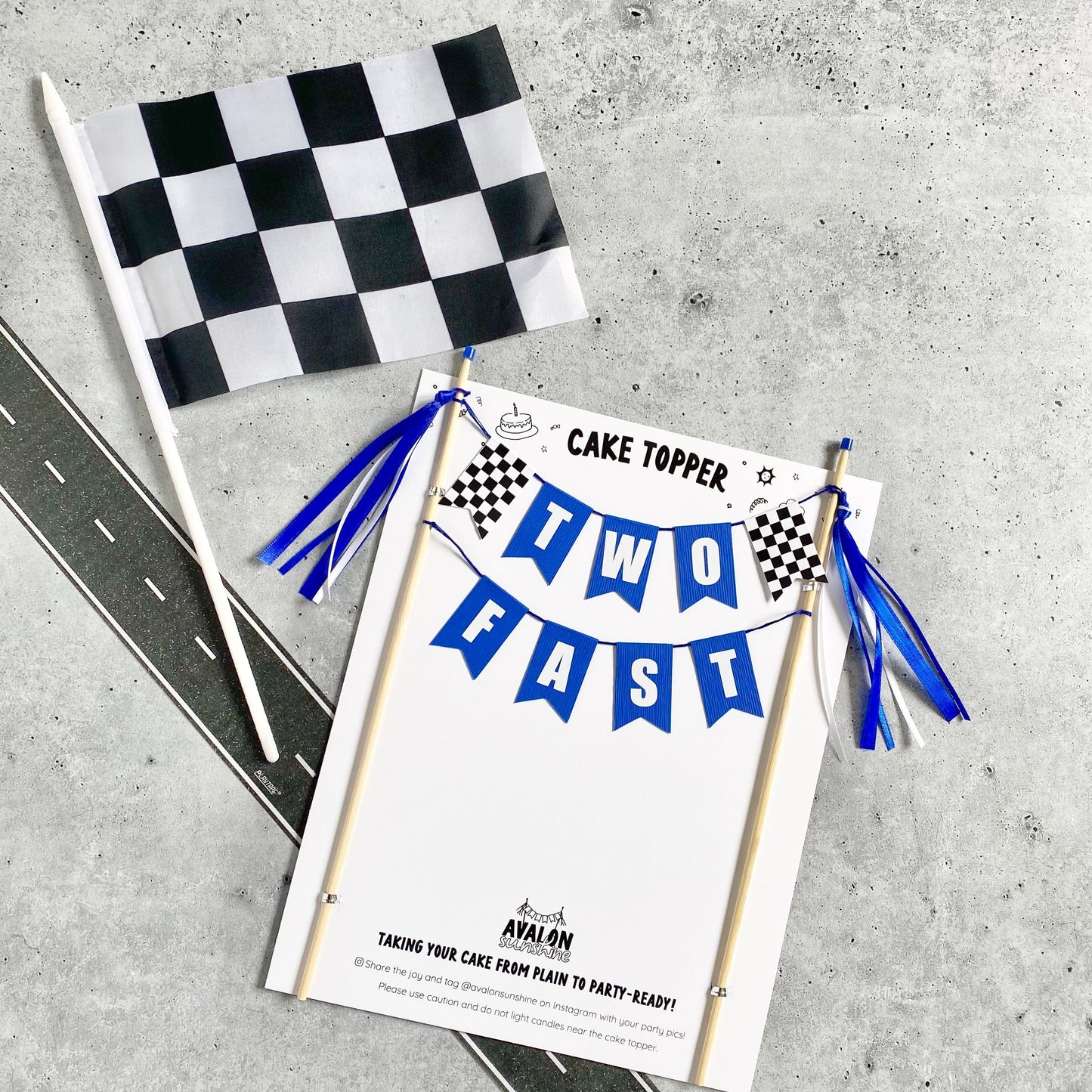 TWO FAST birthday cake topper for race car theme 2nd birthday cake | personalized cake toppers by Avalon Sunshine