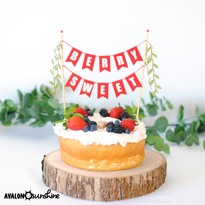 Berry Sweet one cake topper angelfood cake with berries | personalized cake toppers by Avalon Sunshine