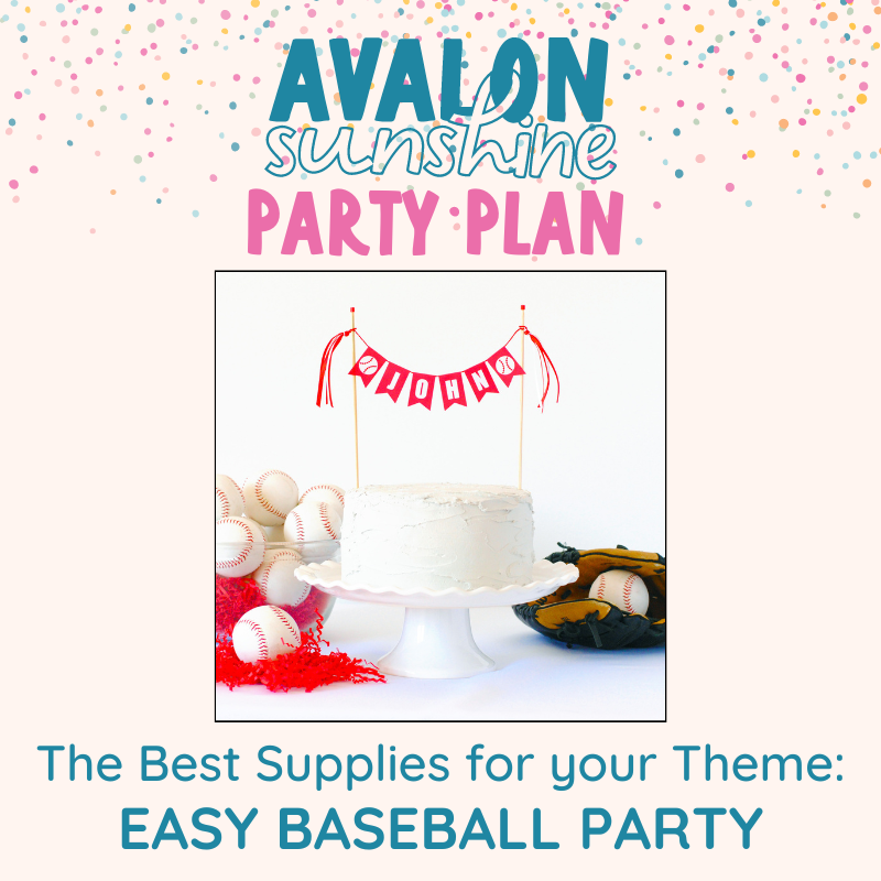 baseball party theme supplies | personalized cake toppers by Avalon Sunshine