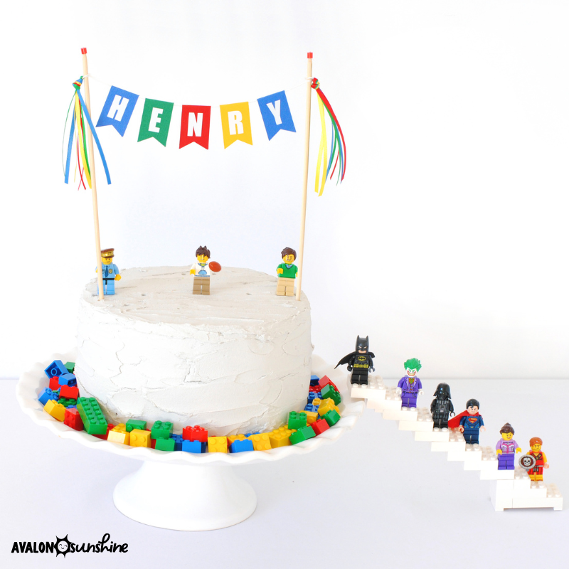 Lego Birthday Cake Idea | Personalized Cake Toppers by Avalon Sunshine