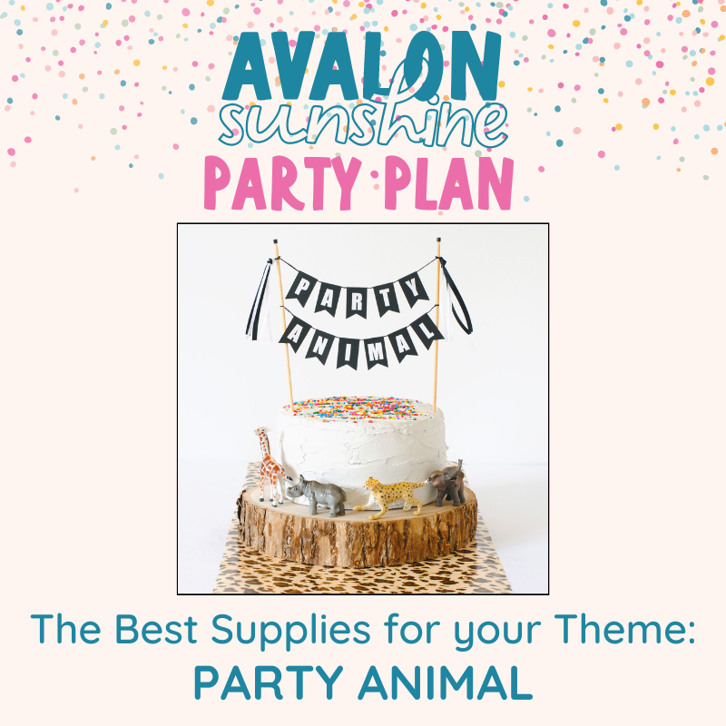 party animal theme birthday supplies  | Personalized cake toppers by Avalon Sunshine