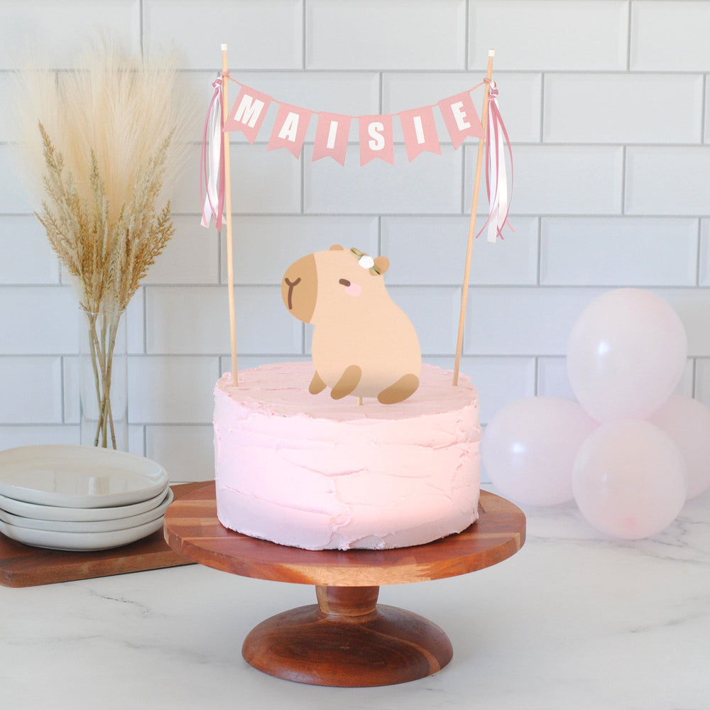 Capybara Girl Cake Topper