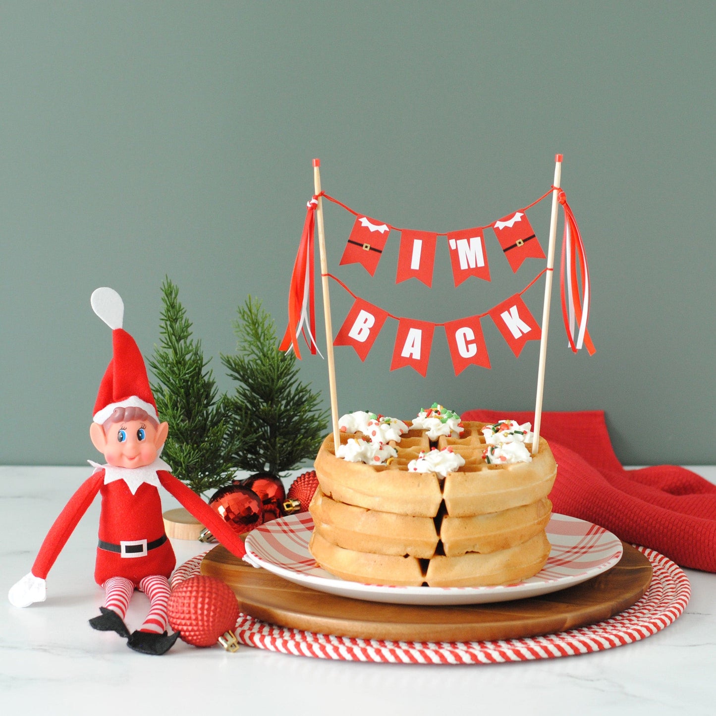 I'm Back Cake topper for Welcome back breakfast for christmas elf | cake toppers by Avalon Sunshine
