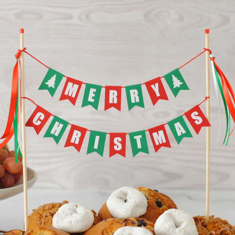 
                  
                    MERRY CHRISTMAS cake topper in red and green for christmas breakfast | cake topper by Avalon Sunshine
                  
                