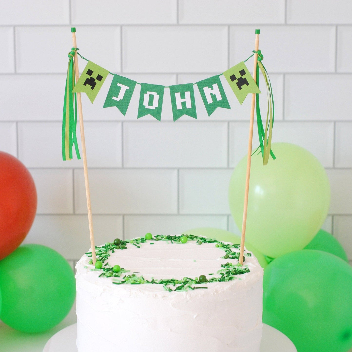 
                  
                    Pixel Block Cake Topper
                  
                