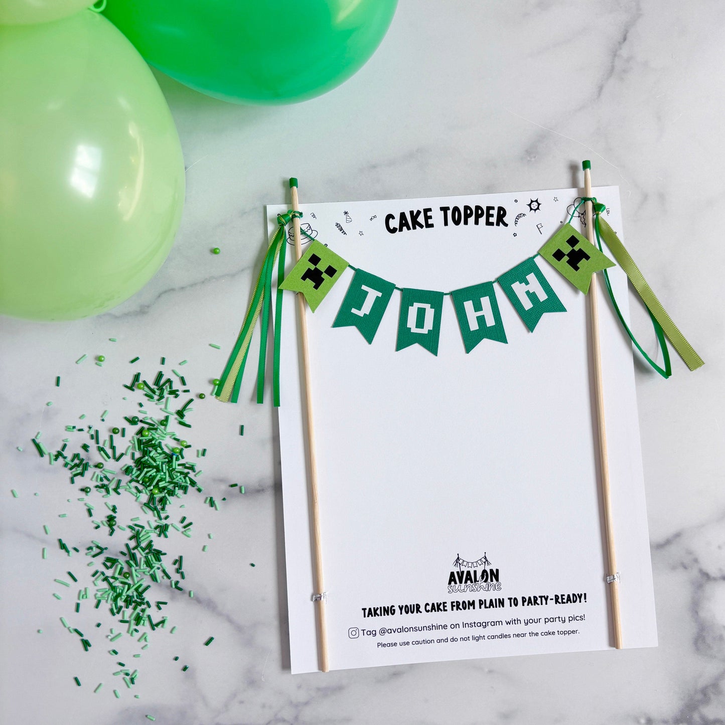 
                  
                    Pixel Block Cake Topper
                  
                