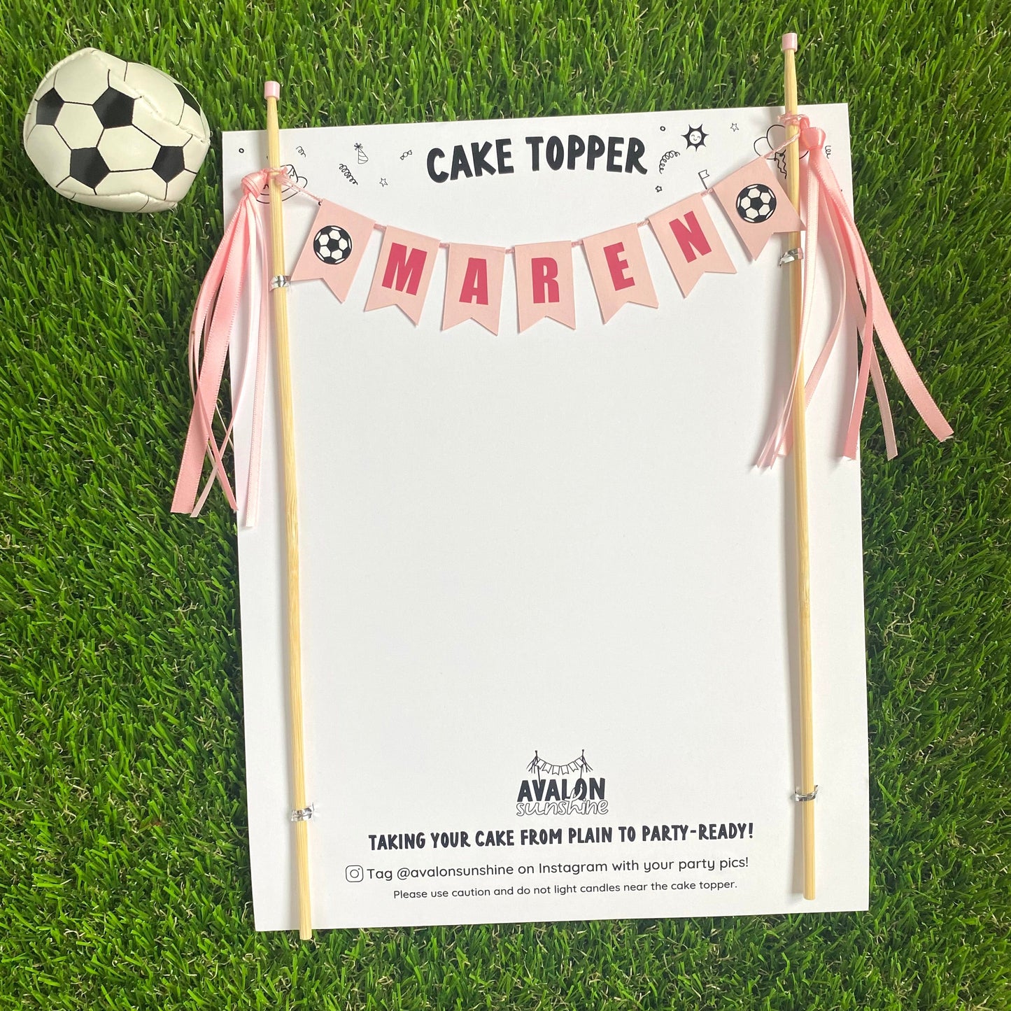 Amazon.com: Soccer Cake Topper for Girls Pink Soccer Happy Birthday Cake  Toppers Decorations Glitter Girl Soccer Theme Birthday Party Supplies :  Grocery & Gourmet Food