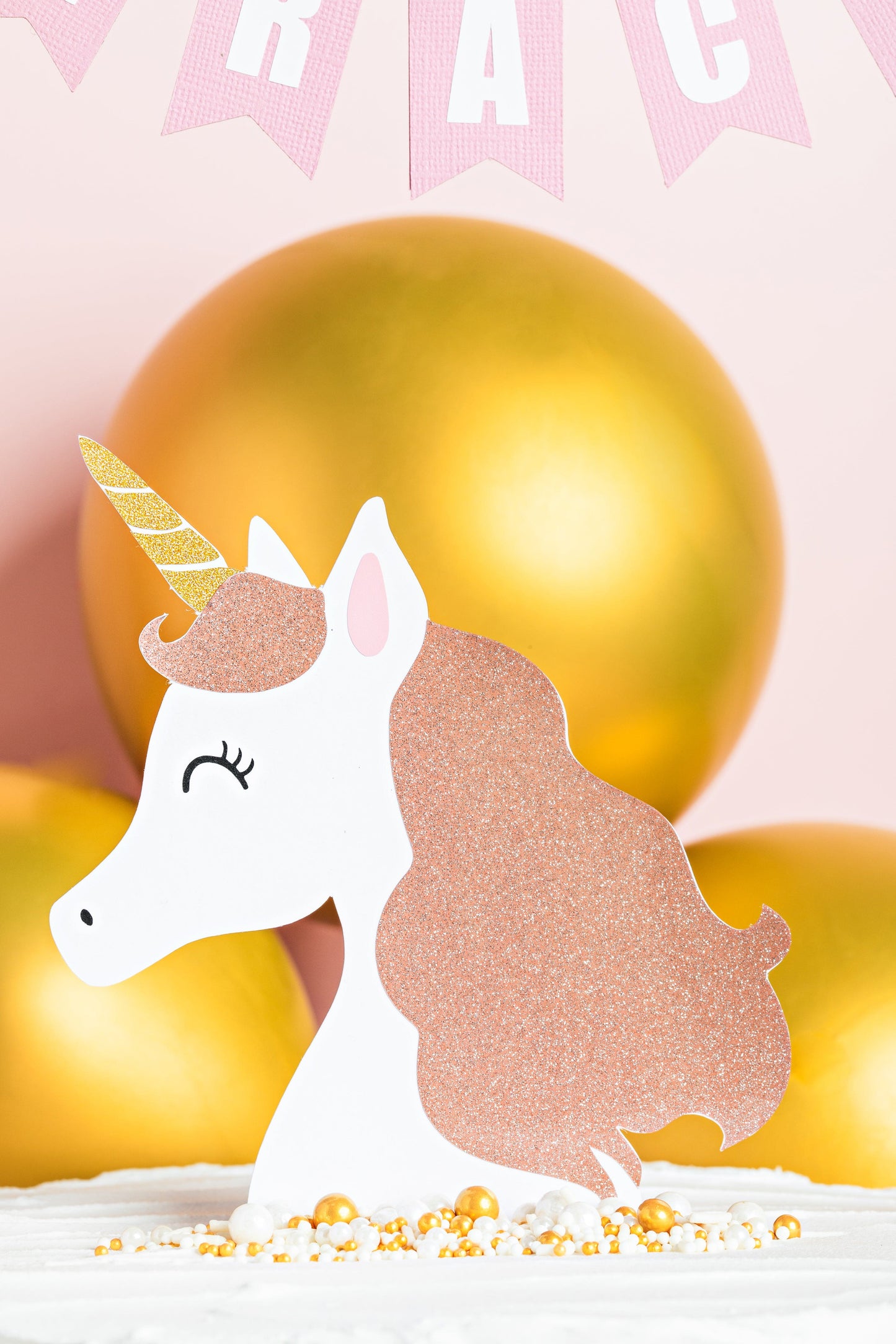
                  
                    unicorn birthday cake topper with name banner | personalized cake toppers by Avalon Sunshine
                  
                