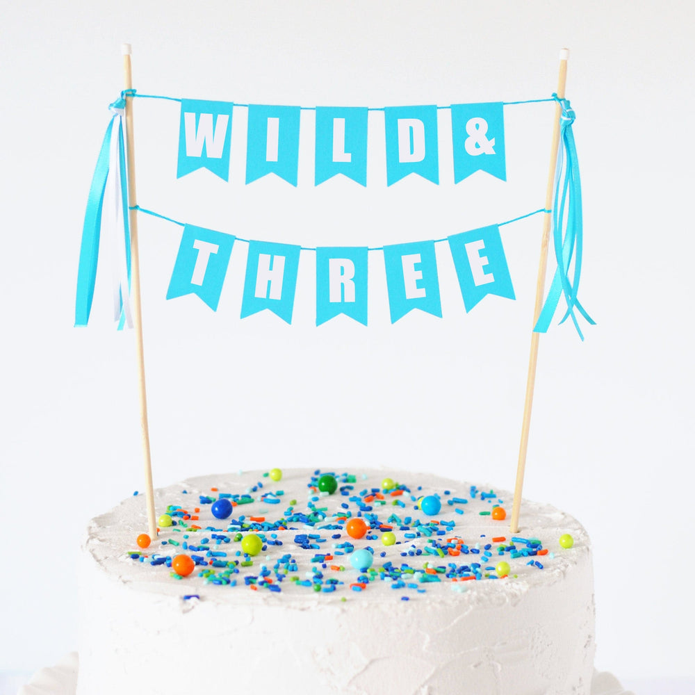 
                  
                    Turquoise WILD & THREE cake topper for kids 3rd birthday | cake toppers by Avalon Sunshine
                  
                