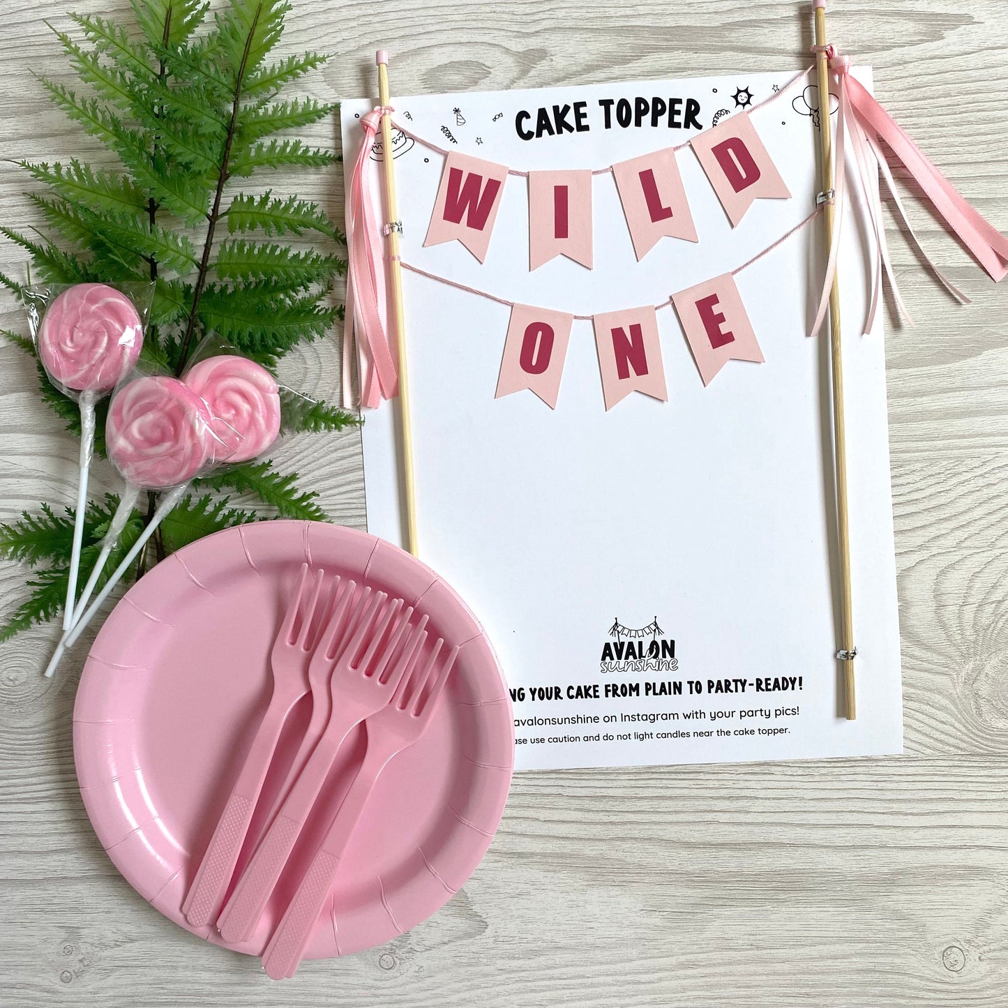 
                  
                    light pink WILD ONE cake topper for 1st birthday cake | personalized cake toppers by Avalon Sunshine
                  
                