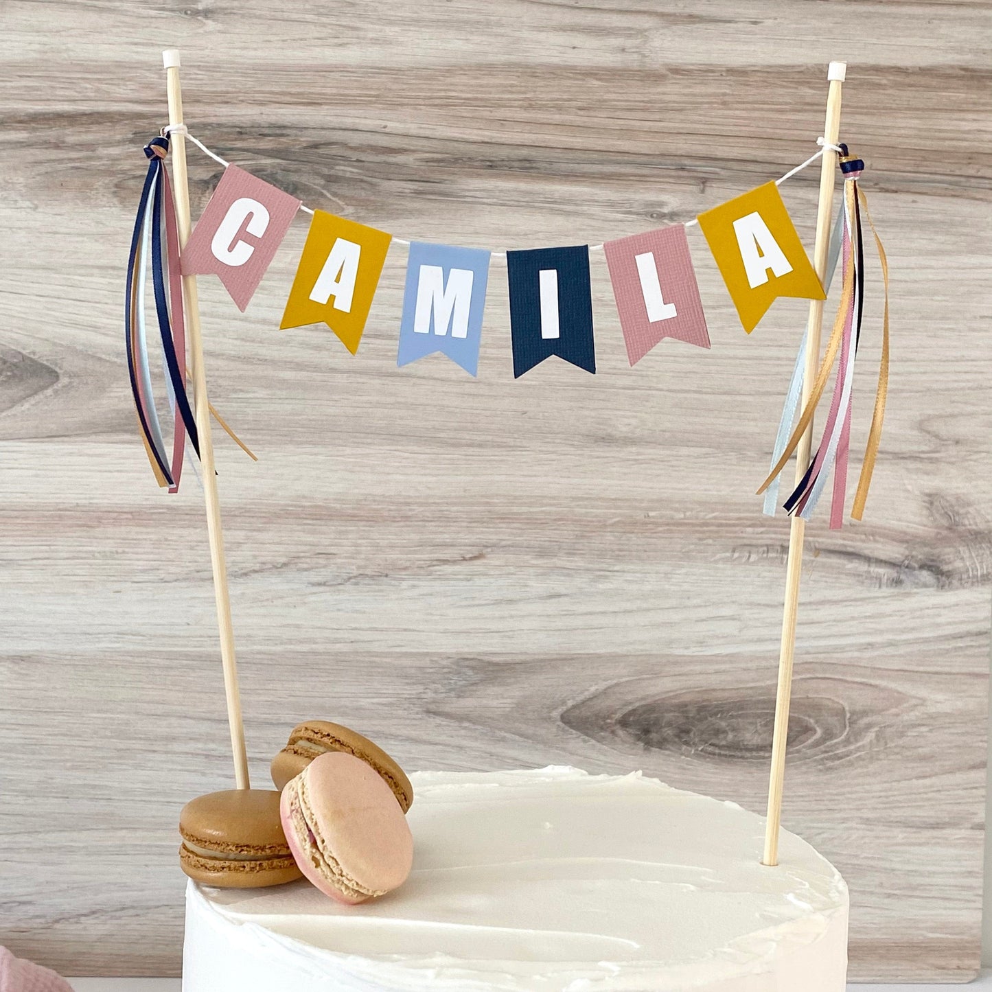 
                  
                    boho rainbow colors personalized cake topper
                  
                