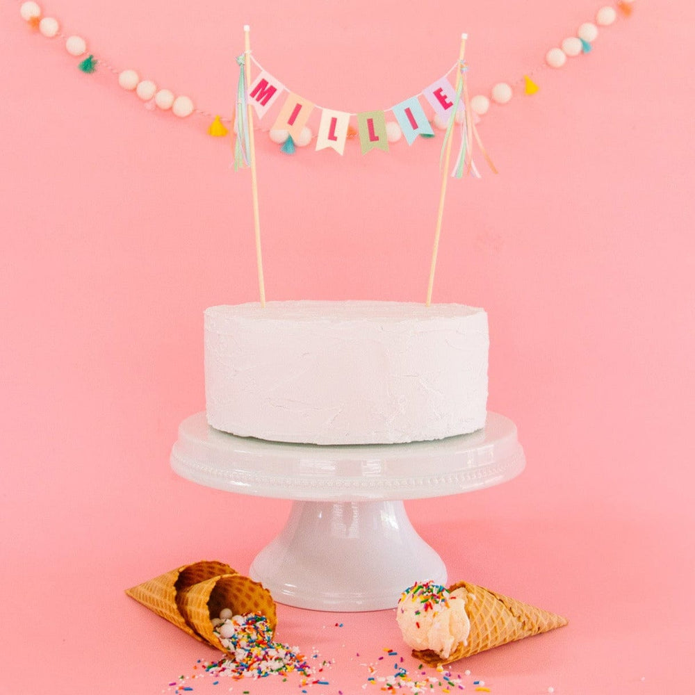 
                  
                    pastel rainbow name cake topper for girls birthday cake
                  
                