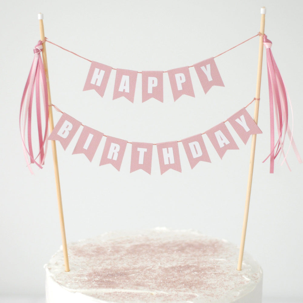 
                  
                    HAPPY BIRTHDAY Cake Topper in dusty pink | cake toppers by Avalon Sunshine
                  
                