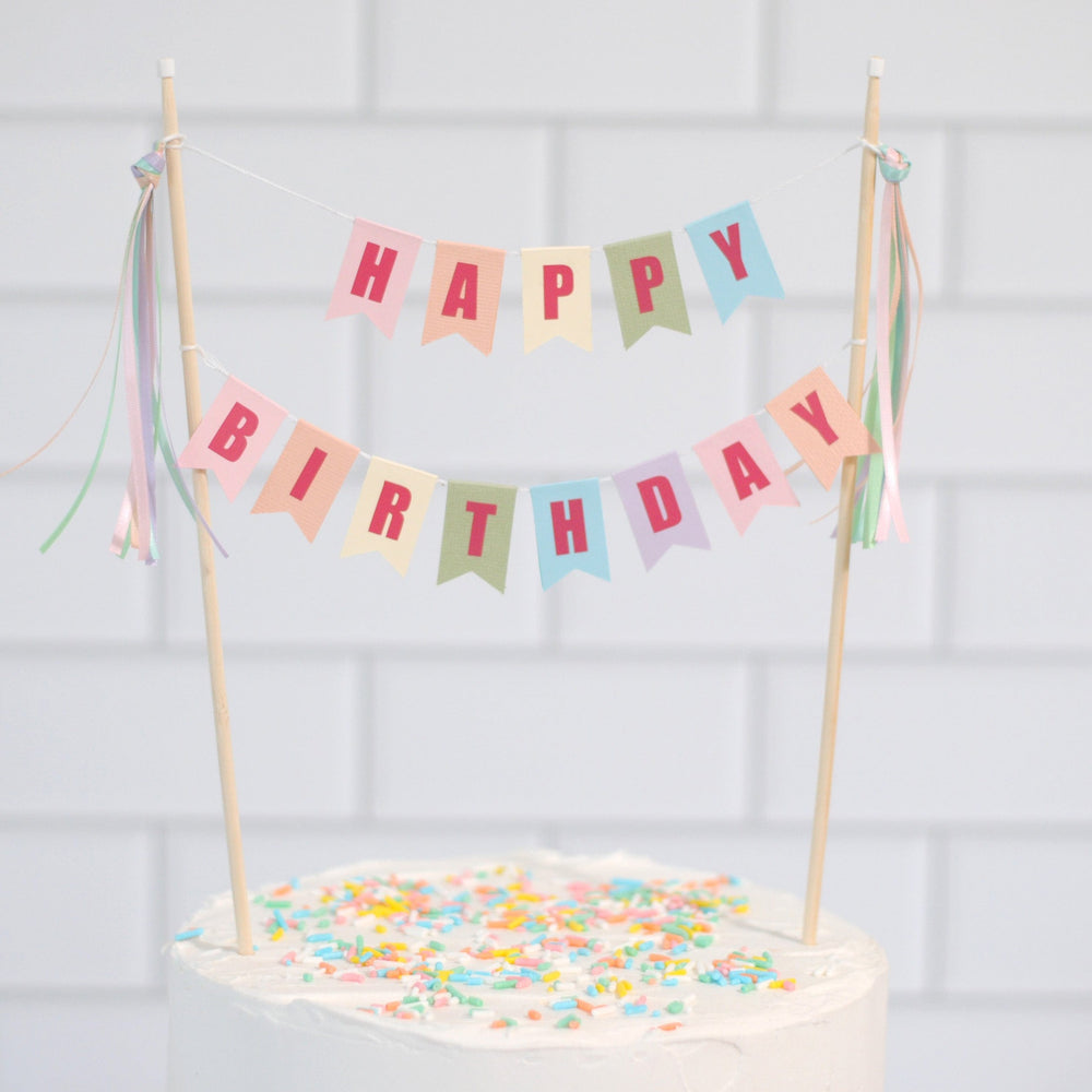 
                  
                    pastel rainbow HAPPY BIRTHDAY cake topper | cake toppers by Avalon Sunshine
                  
                