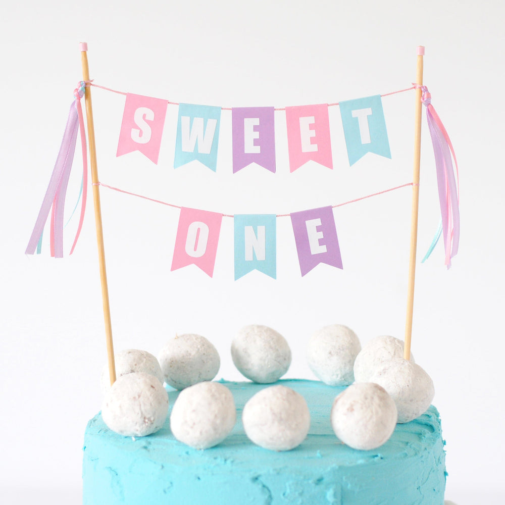 HAPPY BIRTHDAY Cake Topper (Cotton Candy Colors) – Avalon Sunshine